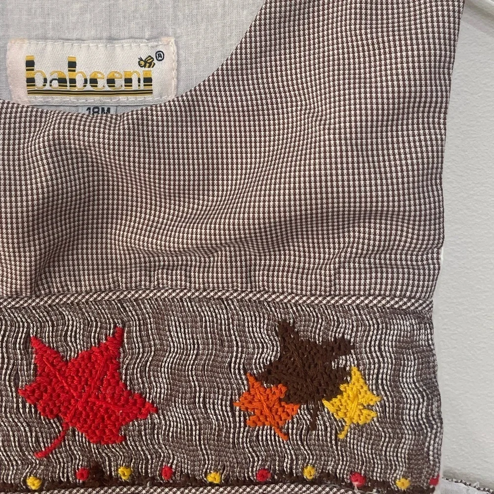Babeeni Smocked Gingham Autum Toddler Overalls